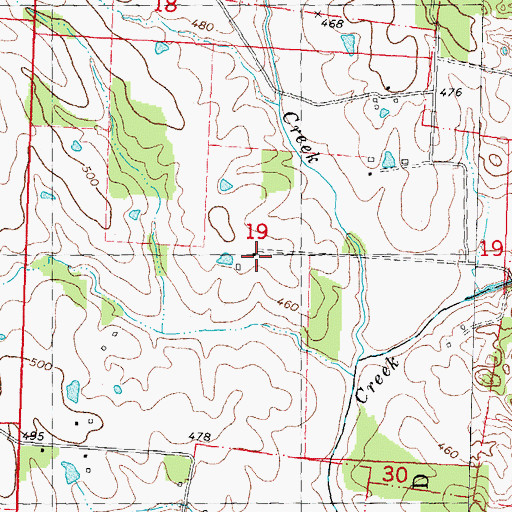 Topographic Map of Prince Airport, MO