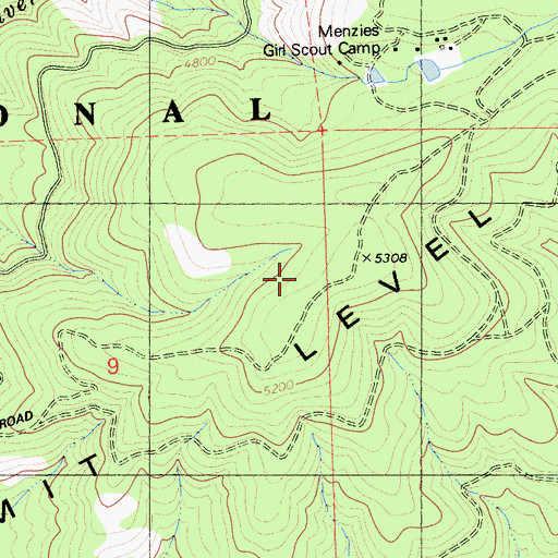 Topographic Map of Summit Level Ridge, CA