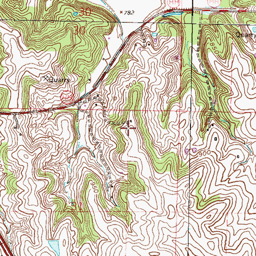 Topographic Map of Platte Valley Airport (historical), MO