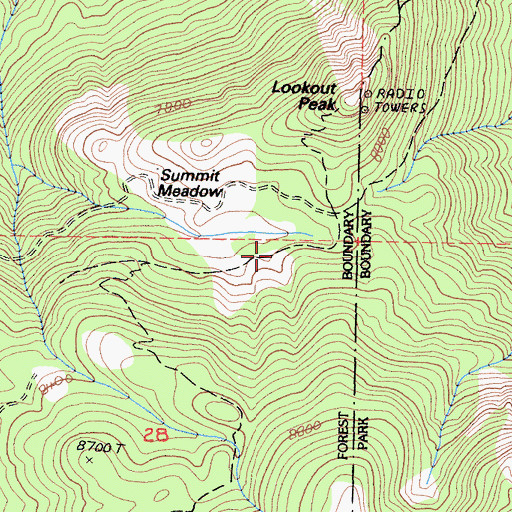 Topographic Map of Summit Meadow, CA