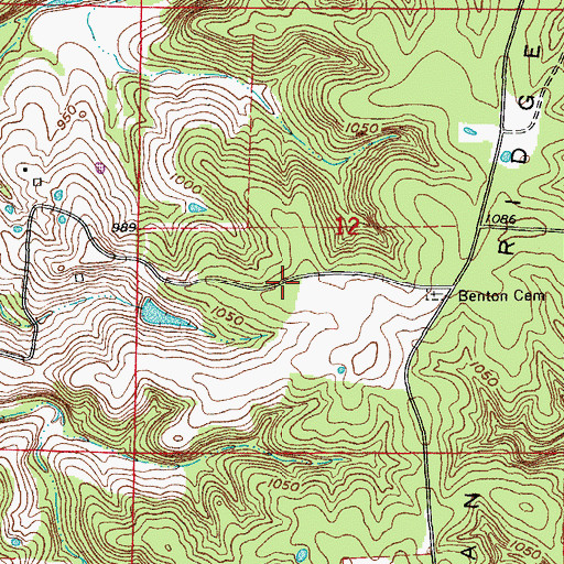 Topographic Map of Harrison Private Airport, MO