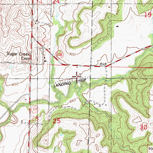 Topographic Map of Church's Landing, MO