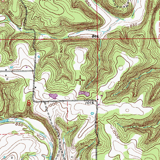 Topographic Map of Green Airfield, MO