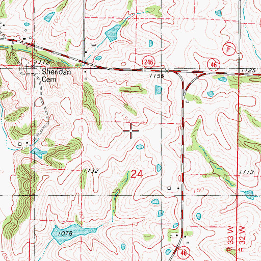 Topographic Map of Hibbs Farm Airport, MO