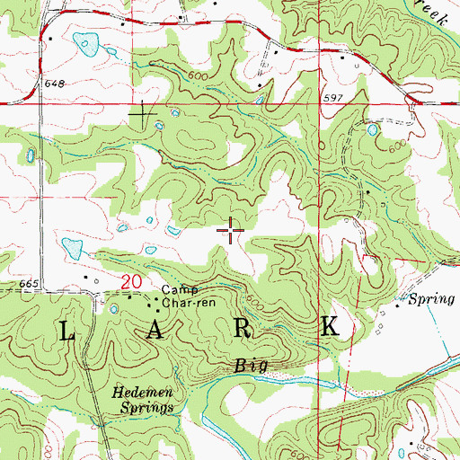 Topographic Map of Woodland Airstrip, MO
