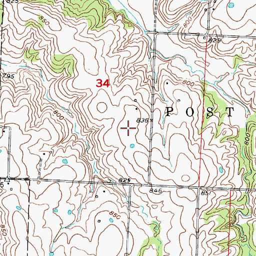 Topographic Map of Short Air Airport, MO