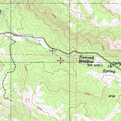 Topographic Map of Summit Meadow, CA