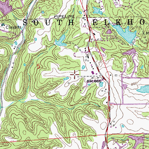 Topographic Map of Stark Airport, MO