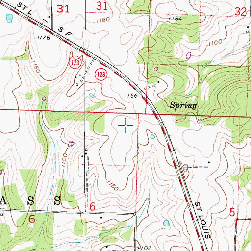 Topographic Map of Textor Airport, MO
