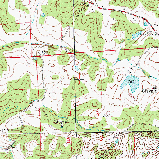 Topographic Map of Air Port Hudson Airport, MO