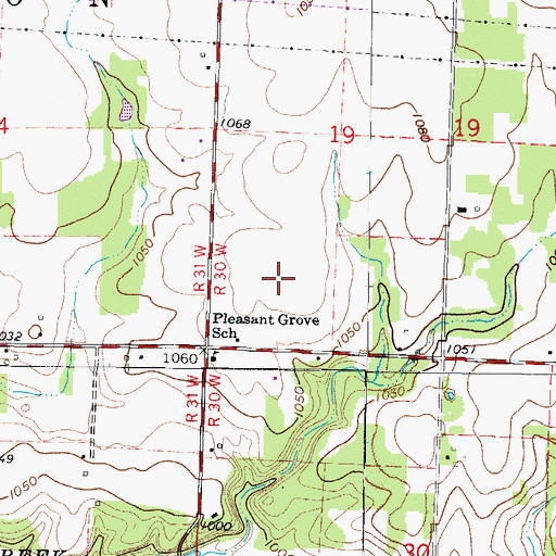 Topographic Map of Barlet's Base Airport, MO