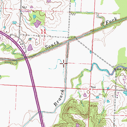 Topographic Map of Fletcher Field Airport, MO