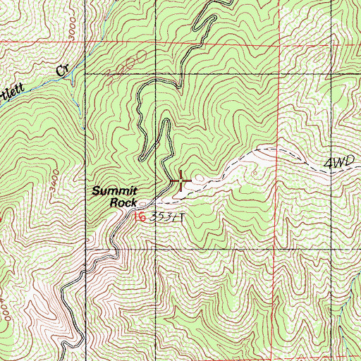 Topographic Map of Summit Rock, CA