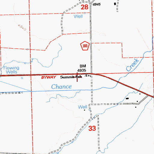 Topographic Map of Summit School, CA