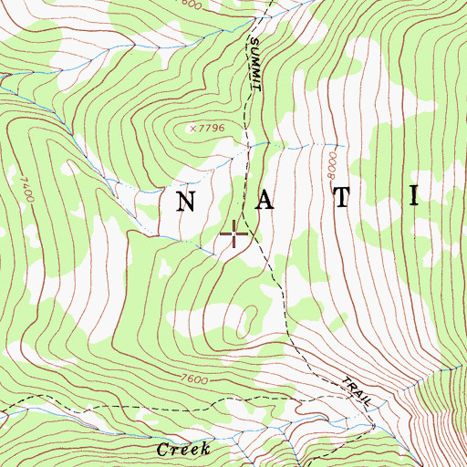 Topographic Map of Summit Trail, CA