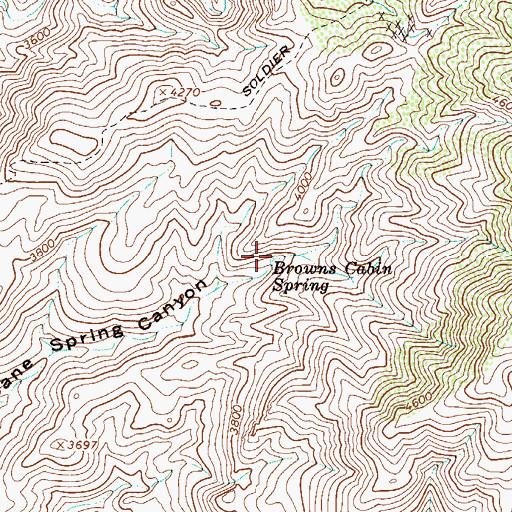 Topographic Map of Browns Cabin Spring, AZ