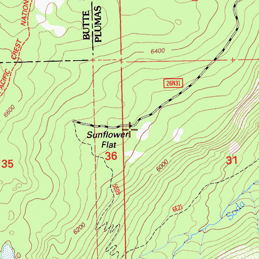Topographic Map of Sunflower Flat, CA