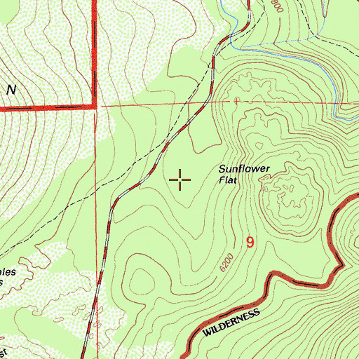 Topographic Map of Sunflower Flat, CA