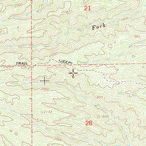 Topographic Map of Sunflower Trail, CA