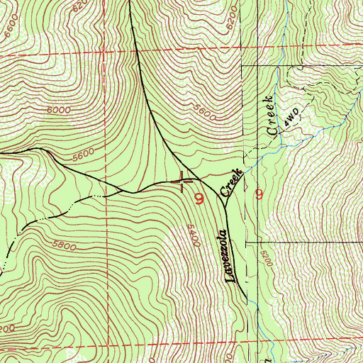 Topographic Map of Sunnyside Creek, CA