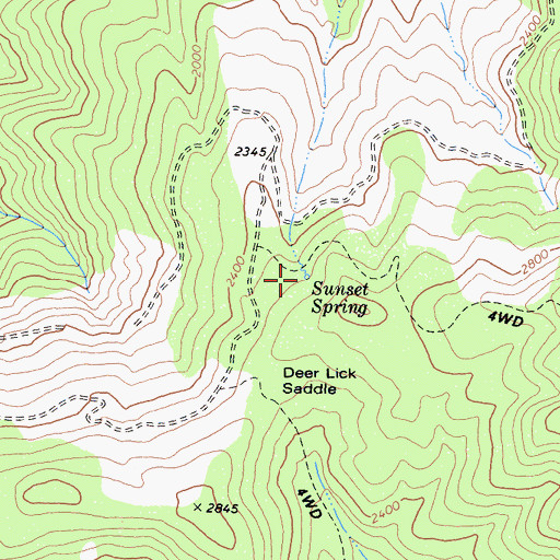Topographic Map of Sunset Spring, CA