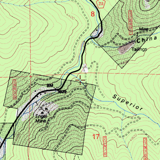 Topographic Map of Superior Ravine, CA