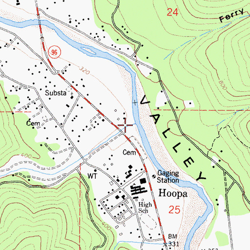 Topographic Map of Supply Creek, CA