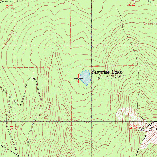 Topographic Map of Surprise Lake, CA