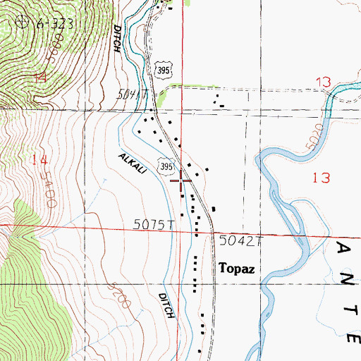 Topographic Map of Swager Ditch, CA