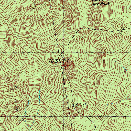 Topographic Map of Doll Peak, VT