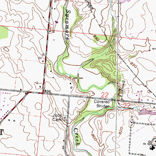 Topographic Map of Coyote Run, OH
