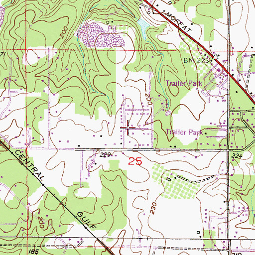 Topographic Map of City of Semmes, AL
