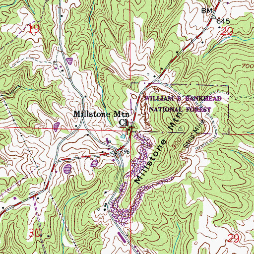 Topographic Map of Chapman School (historical), AL