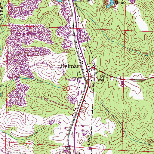 Topographic Map of Delmar School (historical), AL