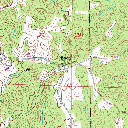 Topographic Map of Enon School (historical), AL