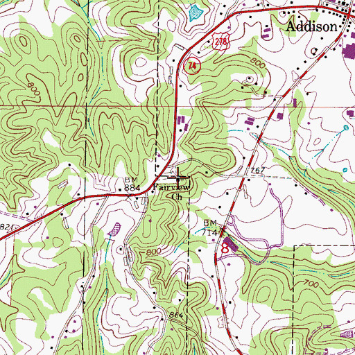 Topographic Map of Fairview School (historical), AL