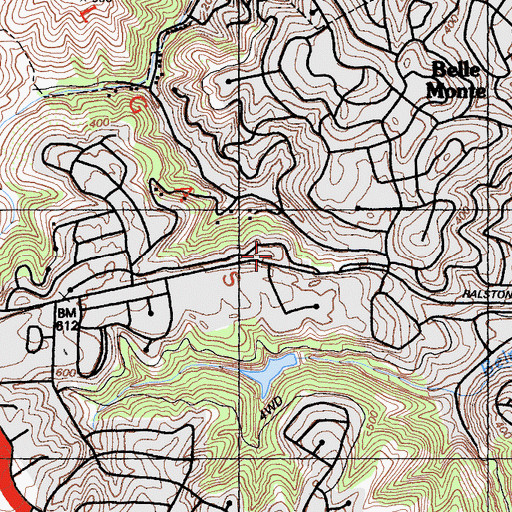 Topographic Map of Gloria Dei Evangelical Lutheran Church, CA