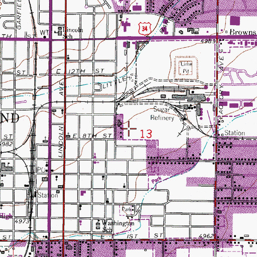 Topographic Map of Loveland Police Department, CO