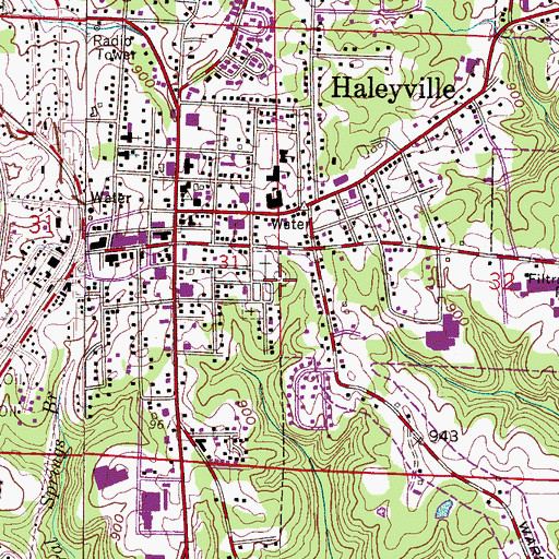 Topographic Map of Highlands School (historical), AL
