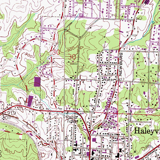 Topographic Map of J O Haynes High School (historical), AL