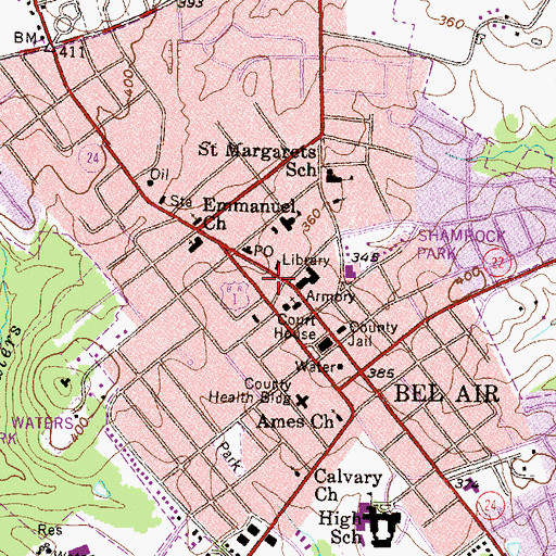 Topographic Map of Chabad of Harford County, MD