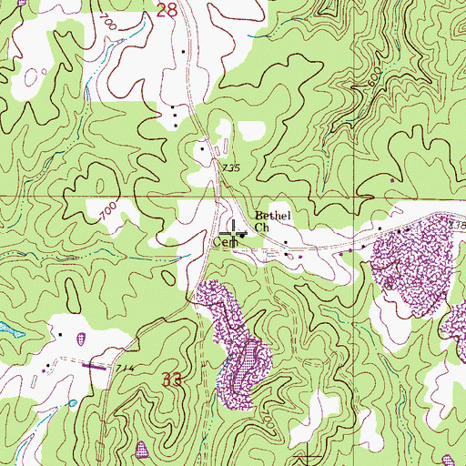 Topographic Map of McCellan Chapel School (historical), AL