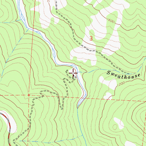 Topographic Map of Sweathouse Creek, CA
