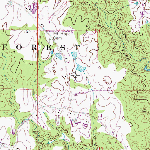 Topographic Map of New Hope School (historical), AL