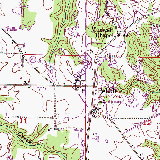 Topographic Map of Pebble Junior High School (historical), AL
