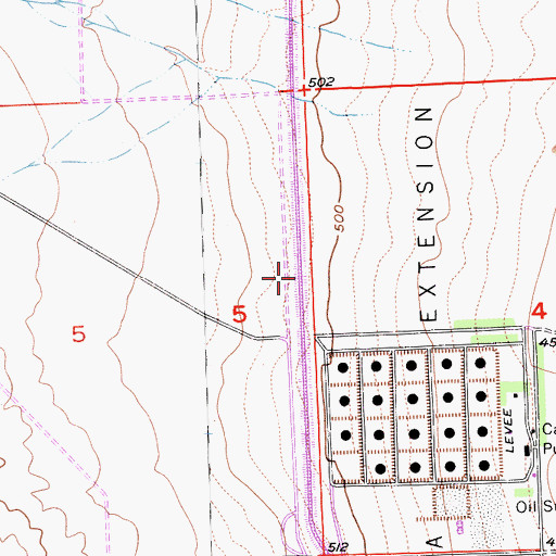 Topographic Map of Coalinga Canal, CA