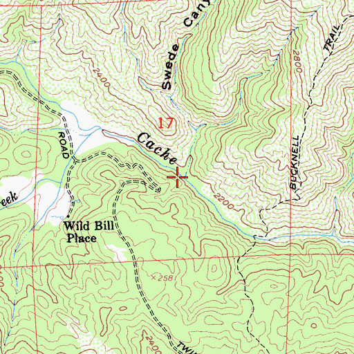 Topographic Map of Swede Canyon, CA