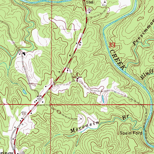 Topographic Map of Poplar Springs School (historical), AL