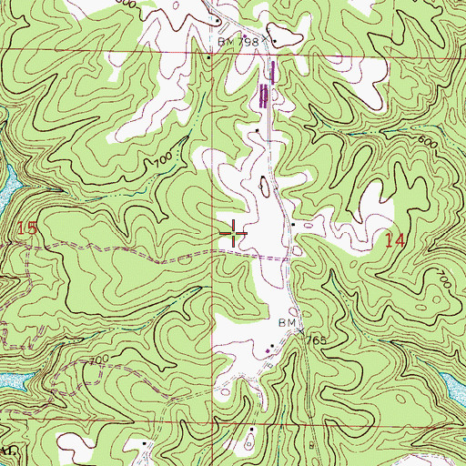 Topographic Map of Poplar Springs School (historical), AL