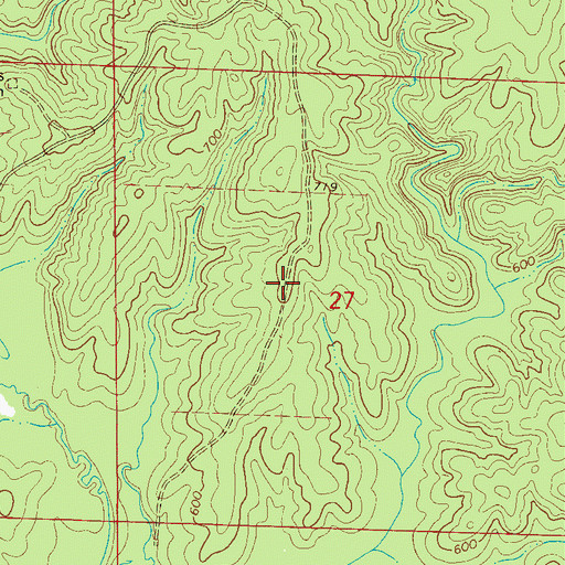 Topographic Map of Rocky Plains School (historical), AL